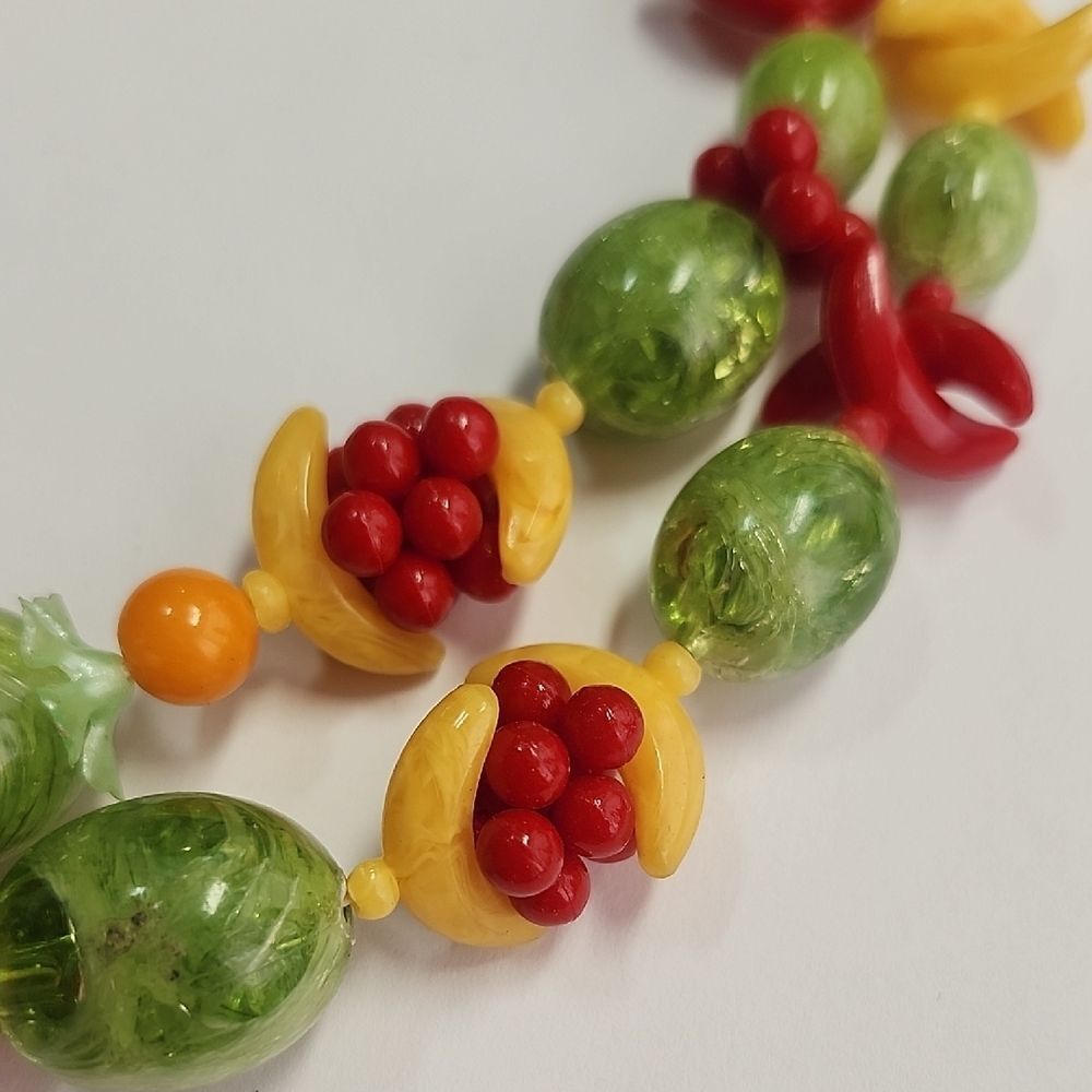 Vintage Fruit Salad Lucite Necklace - Picture 3 of 7